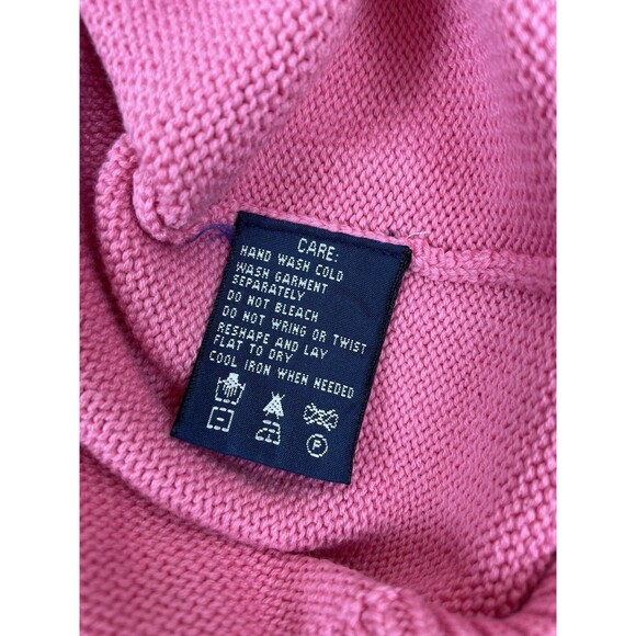 Vintage RALPH LAUREN SPORT Long Sleeve Pink Cotton V-neck Sweater Women’s L - Picture 4 of 7